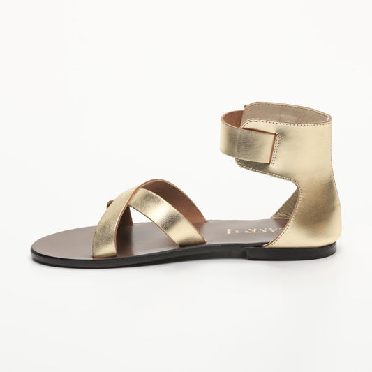EMBLA sandales en cuir dark gold
