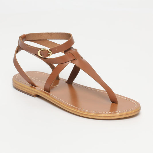 ESTHER sandales en cuir camel