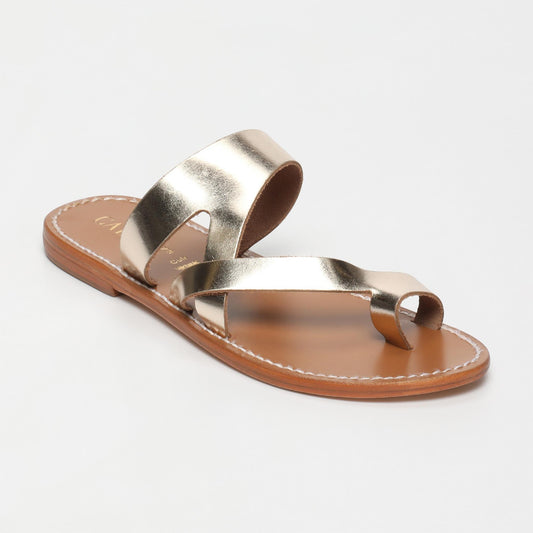 Emery sandales en cuir gold