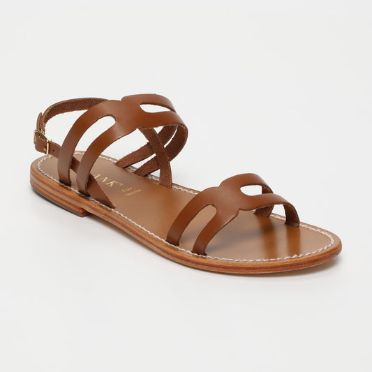 Everleigh sandales en cuir camel
