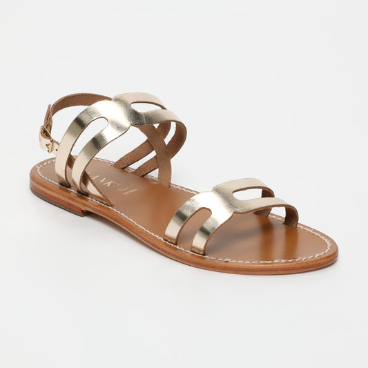 Everleigh sandales en cuir gold