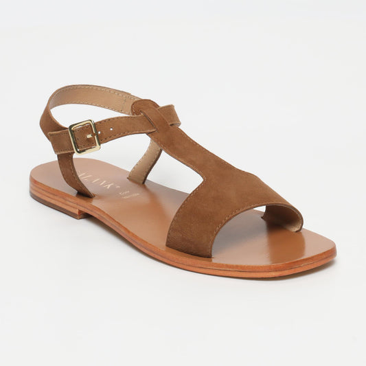 FARNOUSH sandales en cuir camel