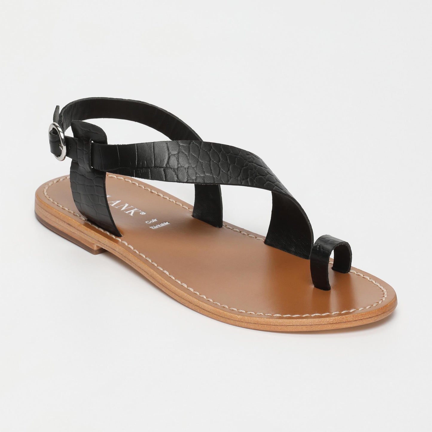 FARSHID sandales en cuir black croco