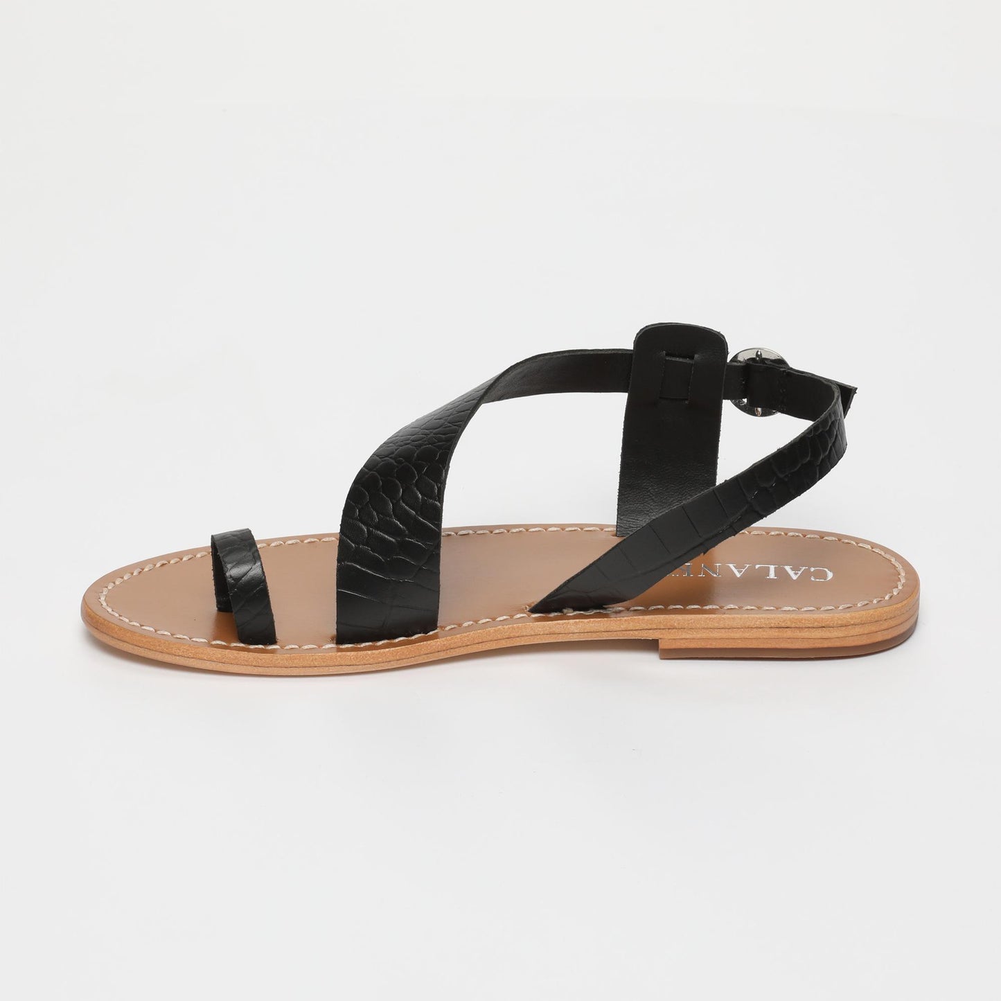 FARSHID sandales en cuir black croco