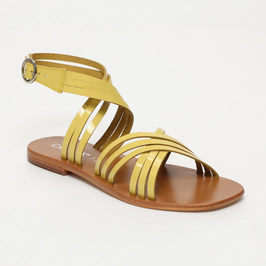 FELINE sandales en cuir lemon
