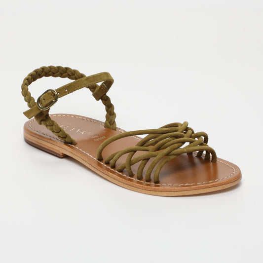 FIROUZAL sandales en cuir olive