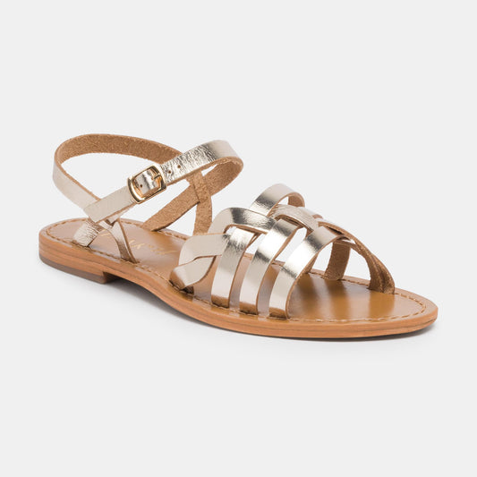FRASERI sandales en cuir light gold