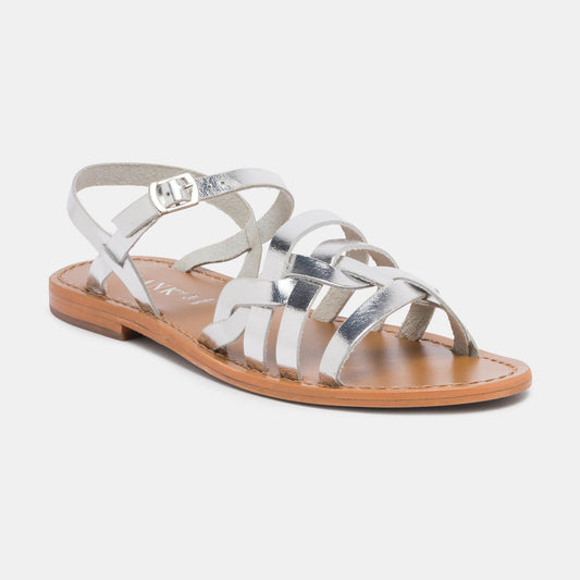 FRASERI sandales en cuir silver