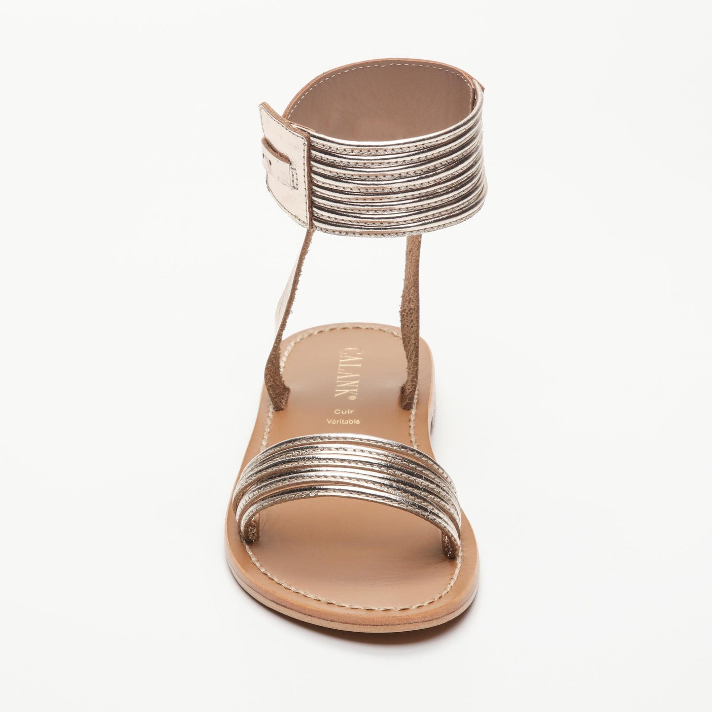 GACE sandales en cuir gold