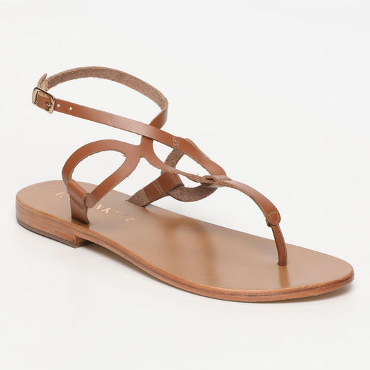 GALLEGOS sandales en cuir camel