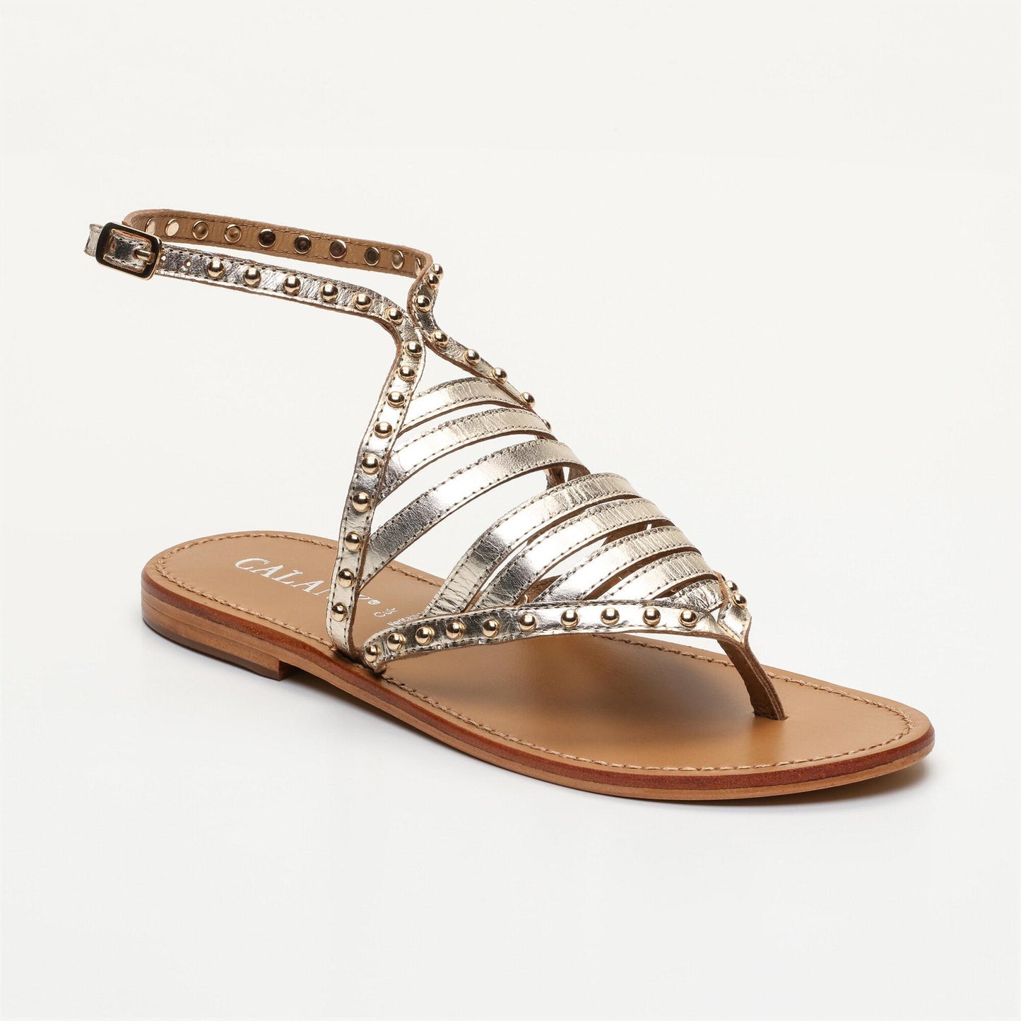 GARCES sandales en cuir gold