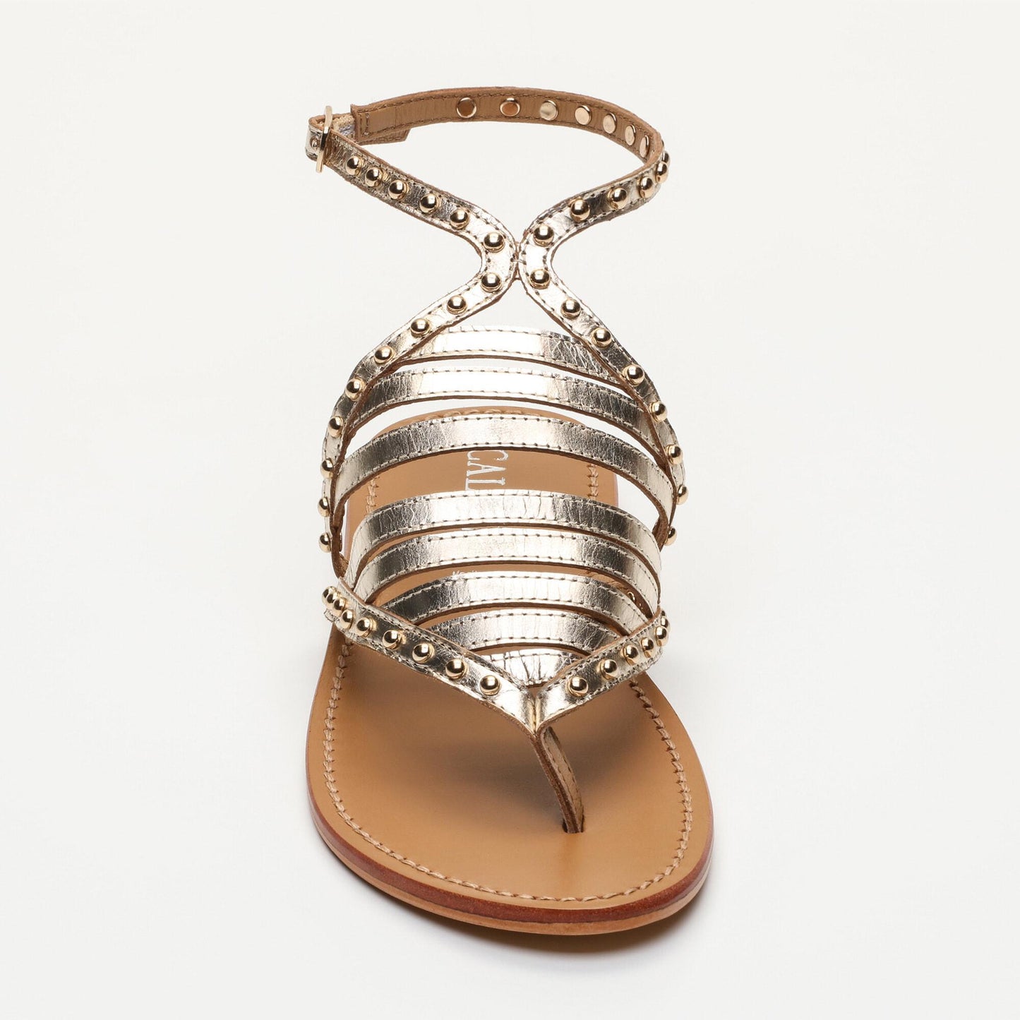 GARCES sandales en cuir gold