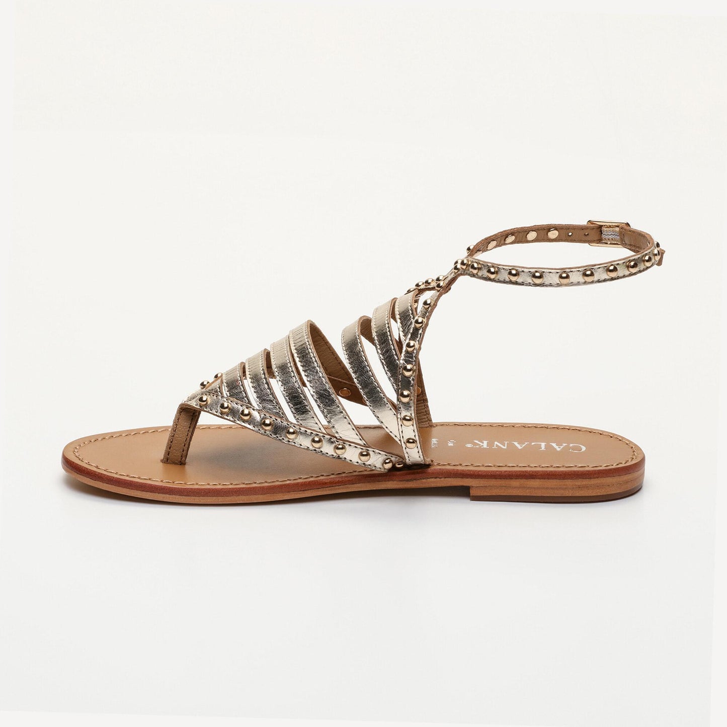 GARCES sandales en cuir gold