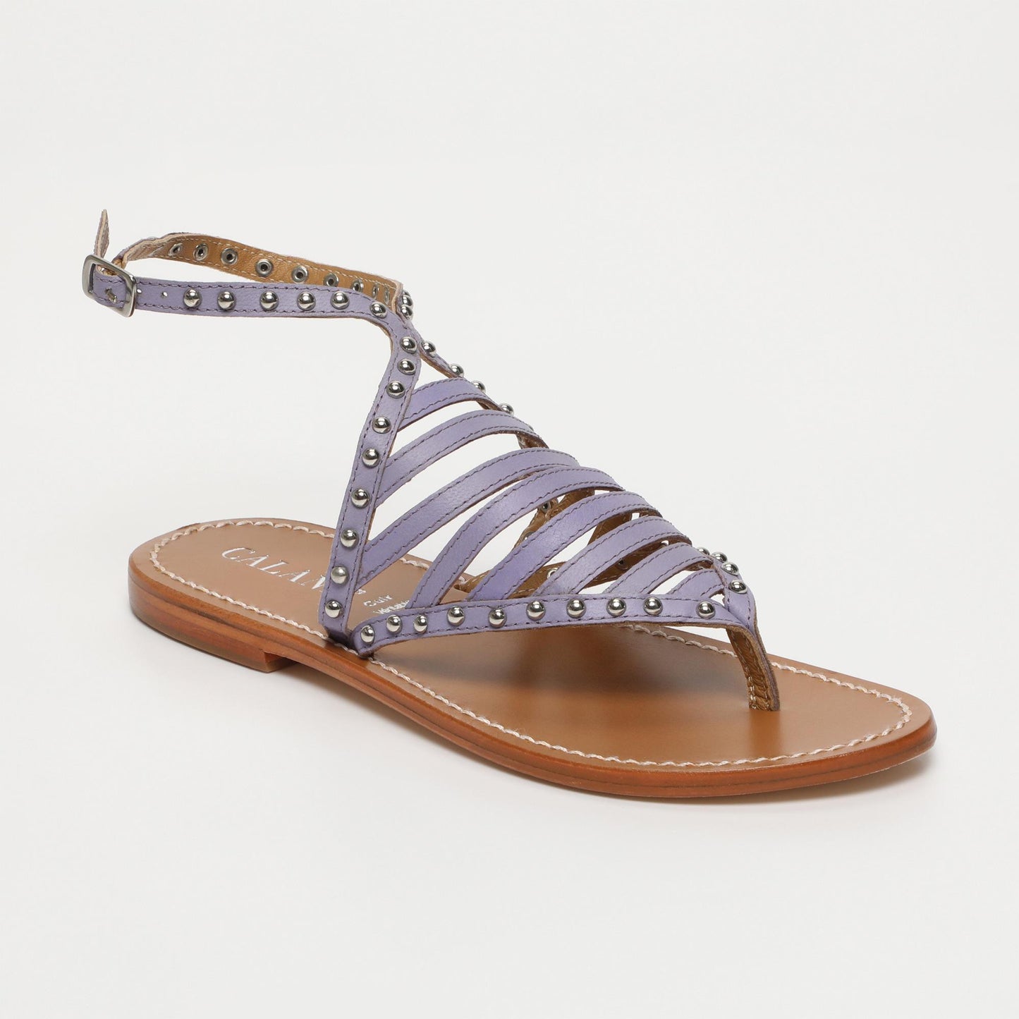 GARCES sandales en cuir lavander