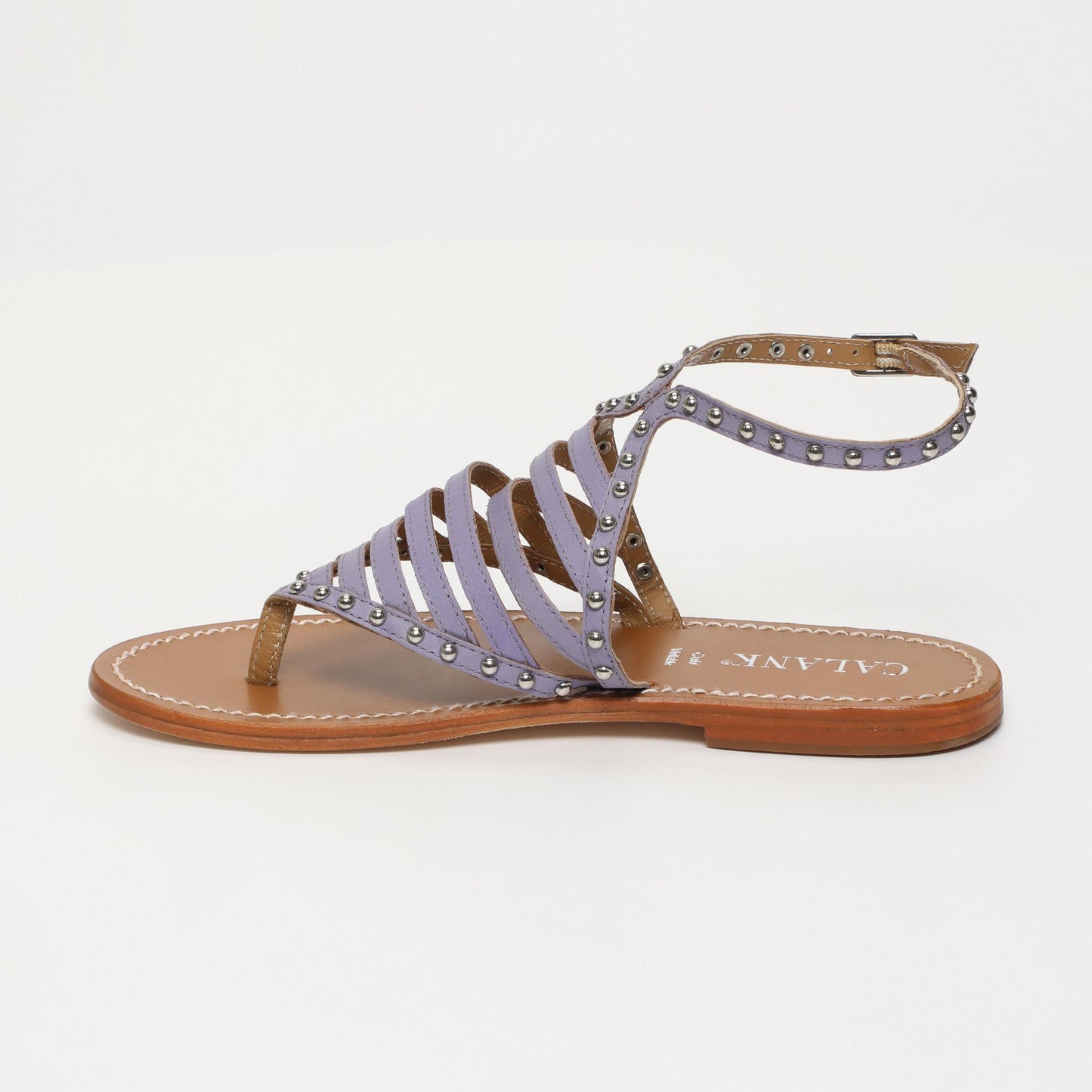GARCES sandales en cuir lavander