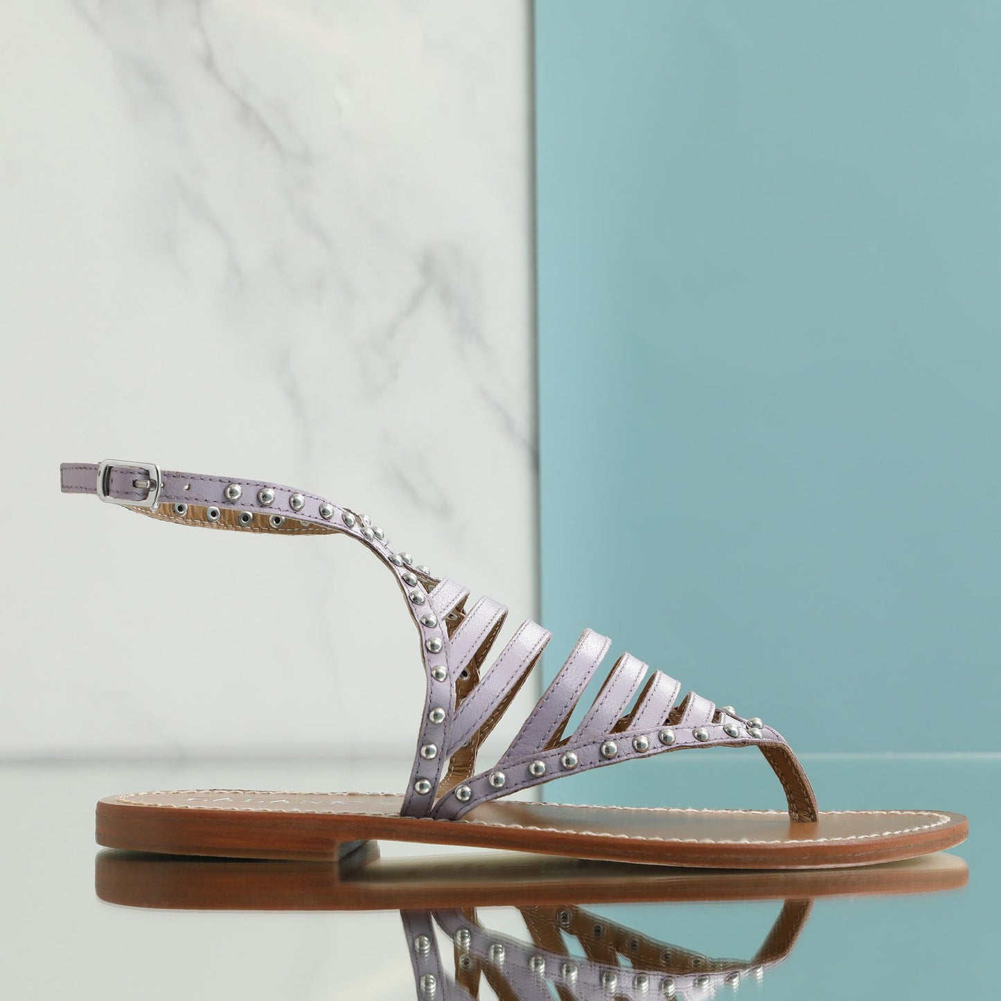 GARCES sandales en cuir lilac