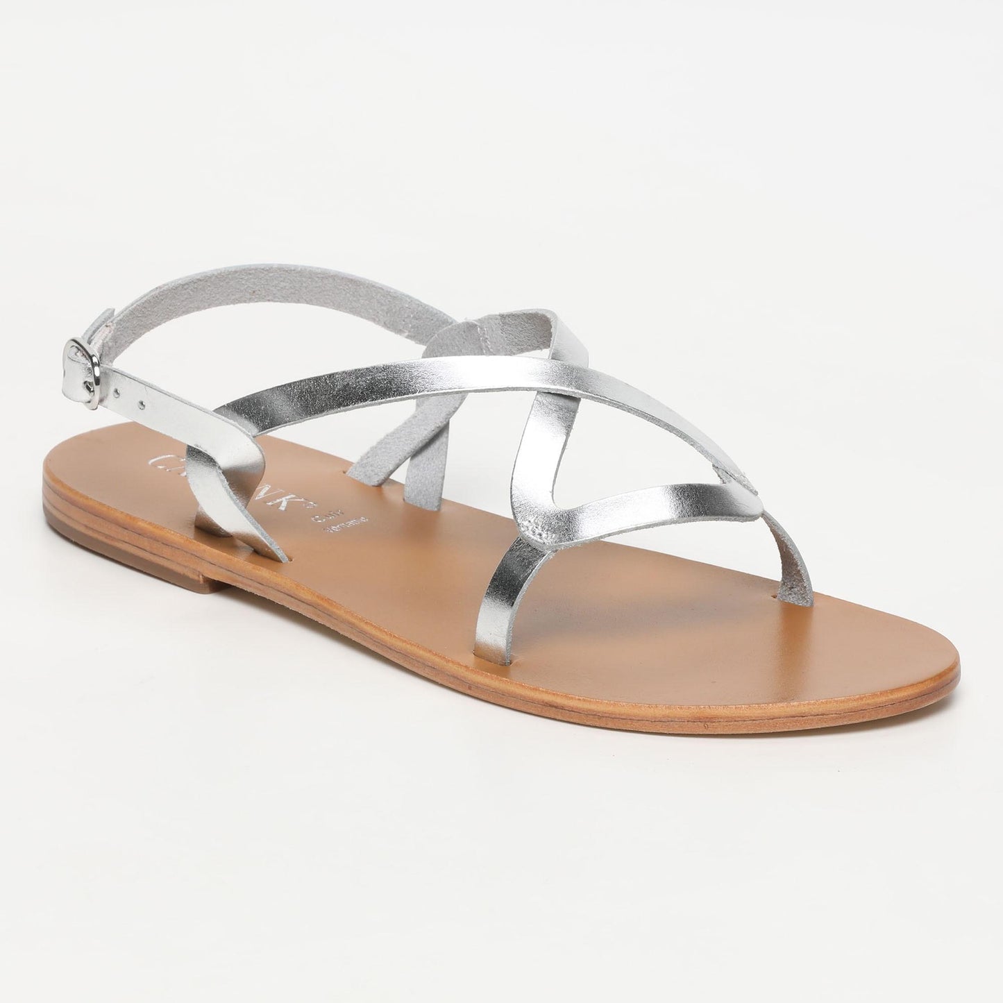 GAYPON sandales en cuir silver