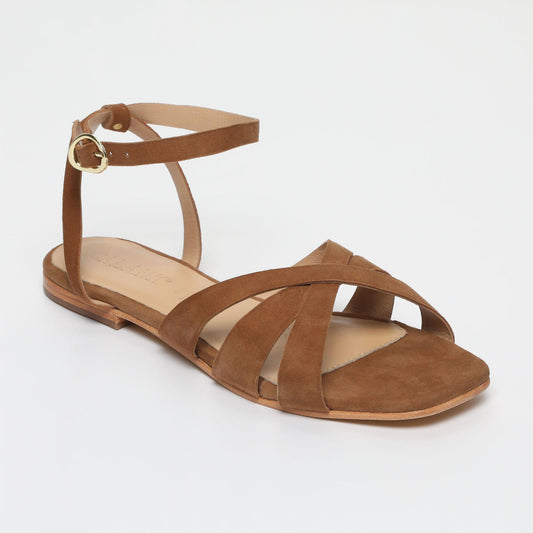 GELAREH sandales en cuir camel