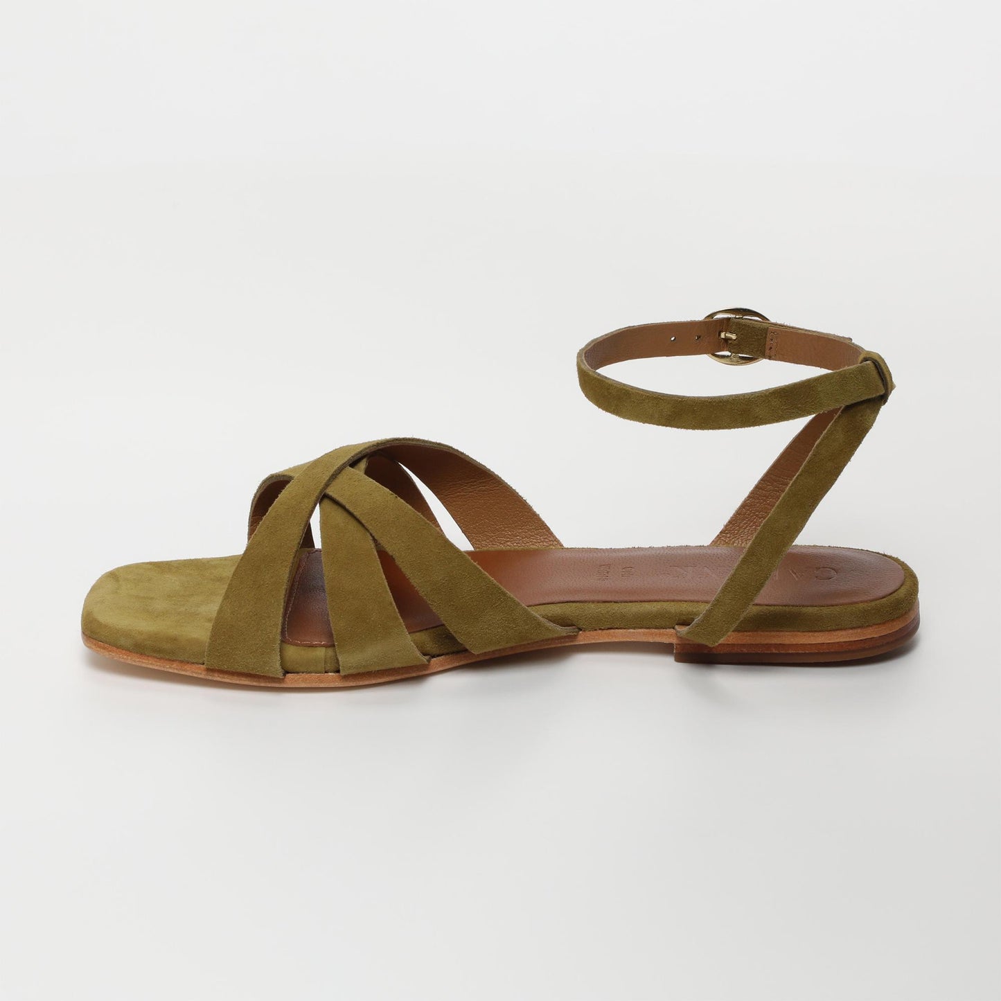 GELAREH sandales en cuir olive