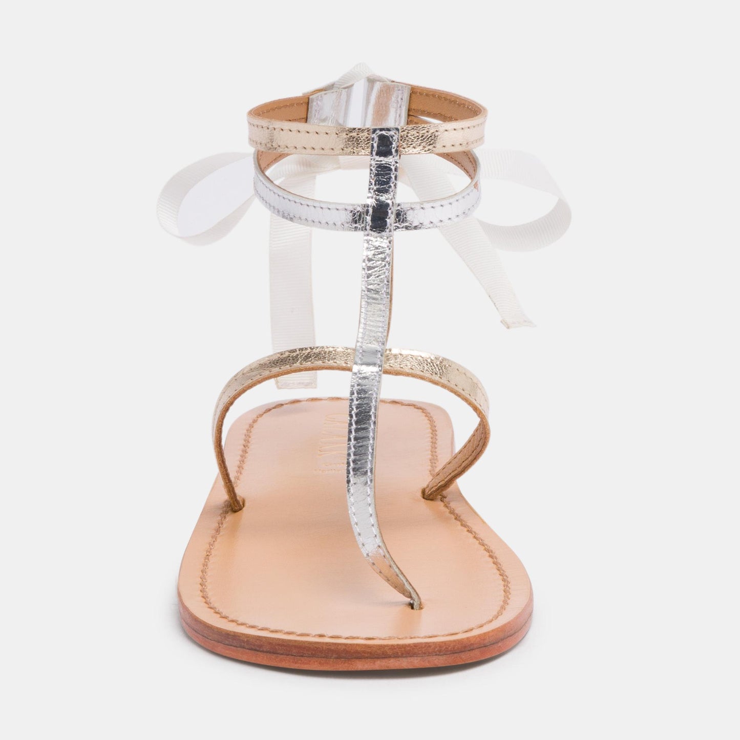 GIBBOSA sandales en cuir silver gold