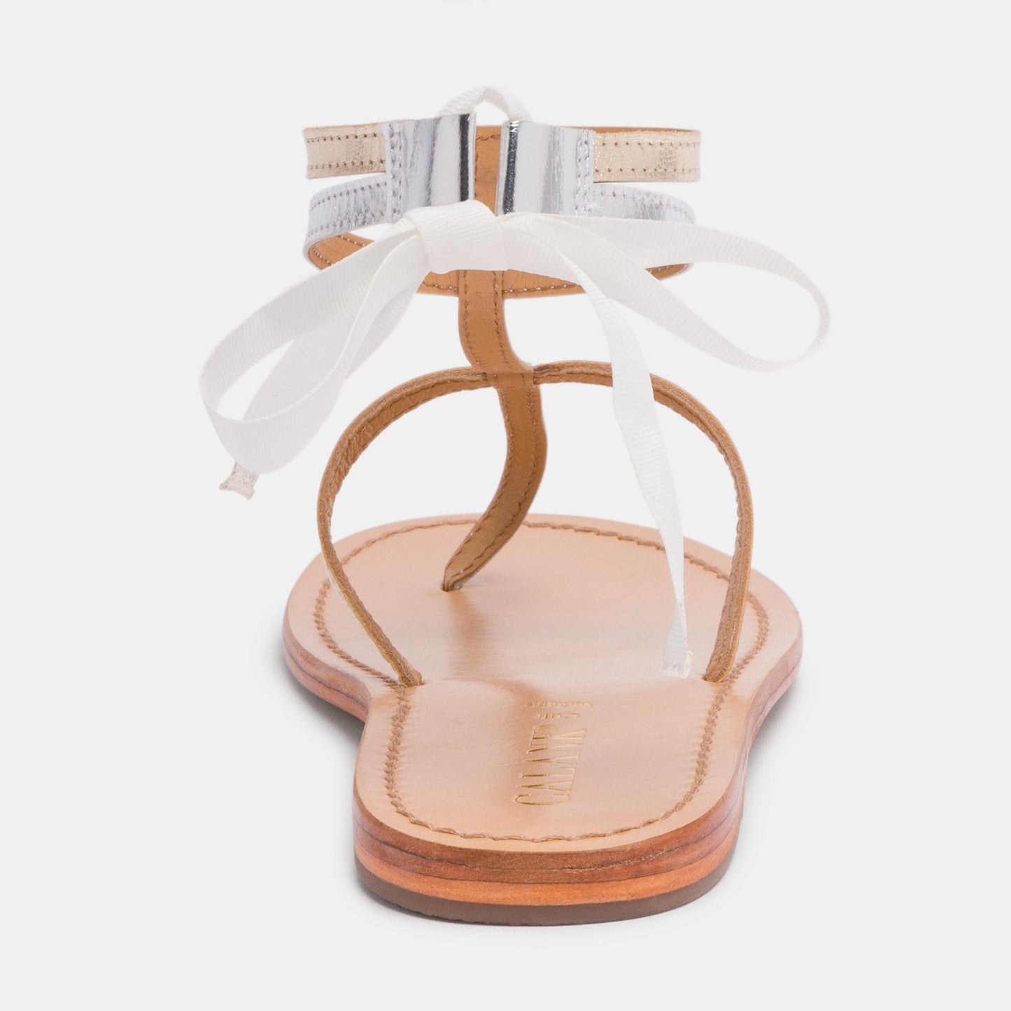 GIBBOSA sandales en cuir silver gold