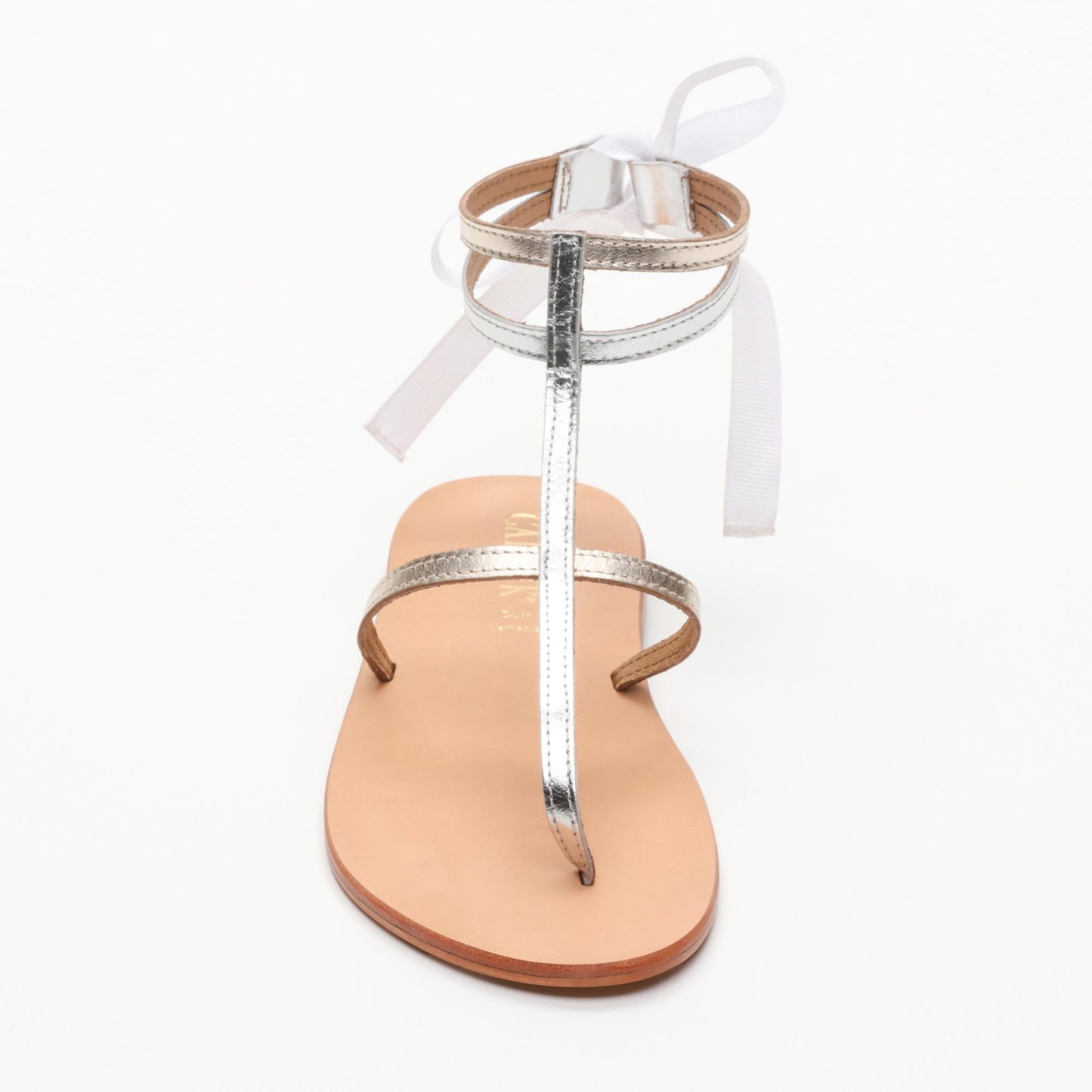 GIBBOSA sandales en cuir silver gold