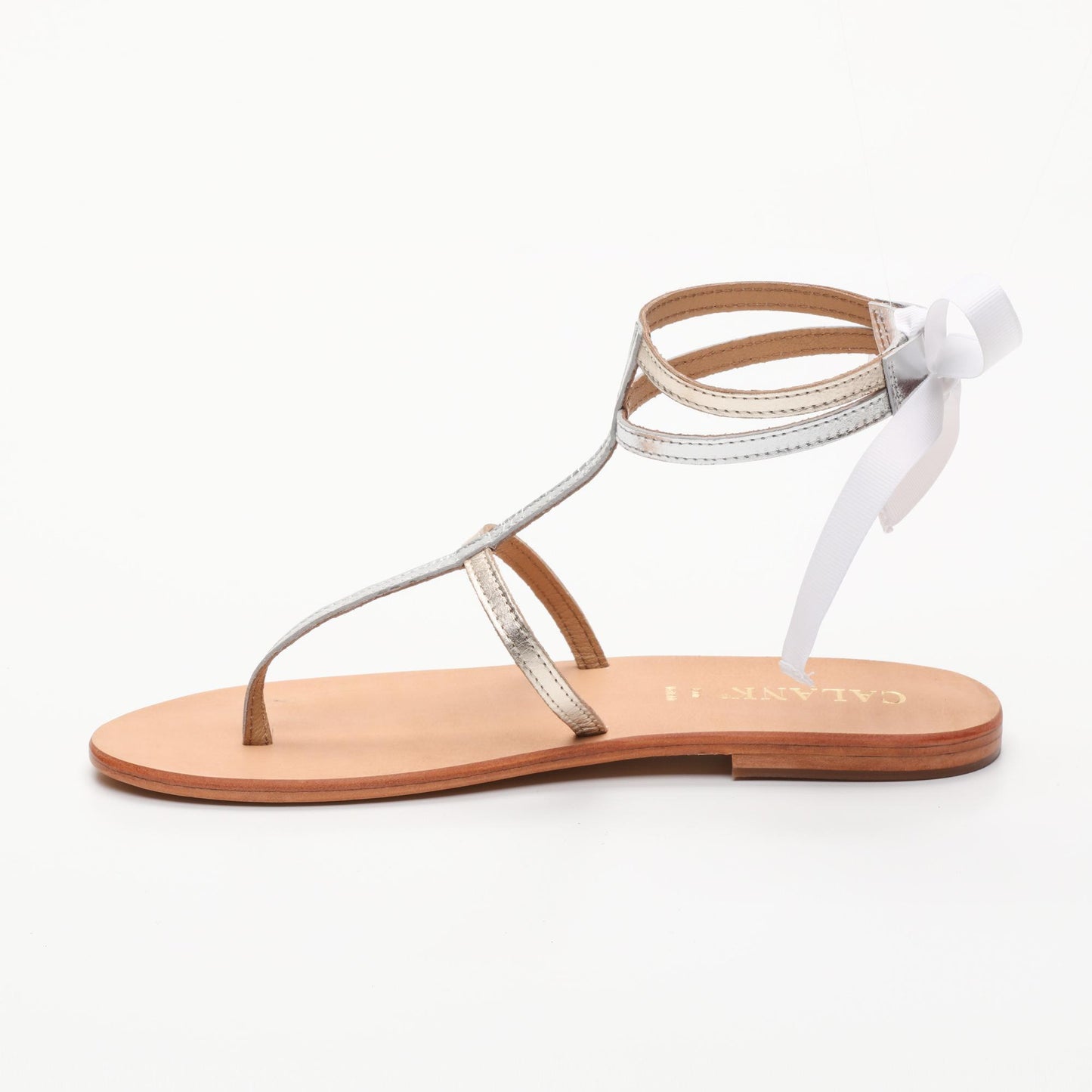 GIBBOSA sandales en cuir silver gold