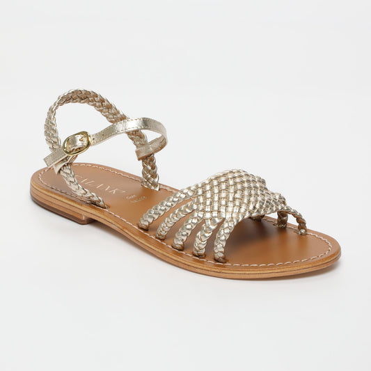 GORDAFAFARID sandales en cuir platinium