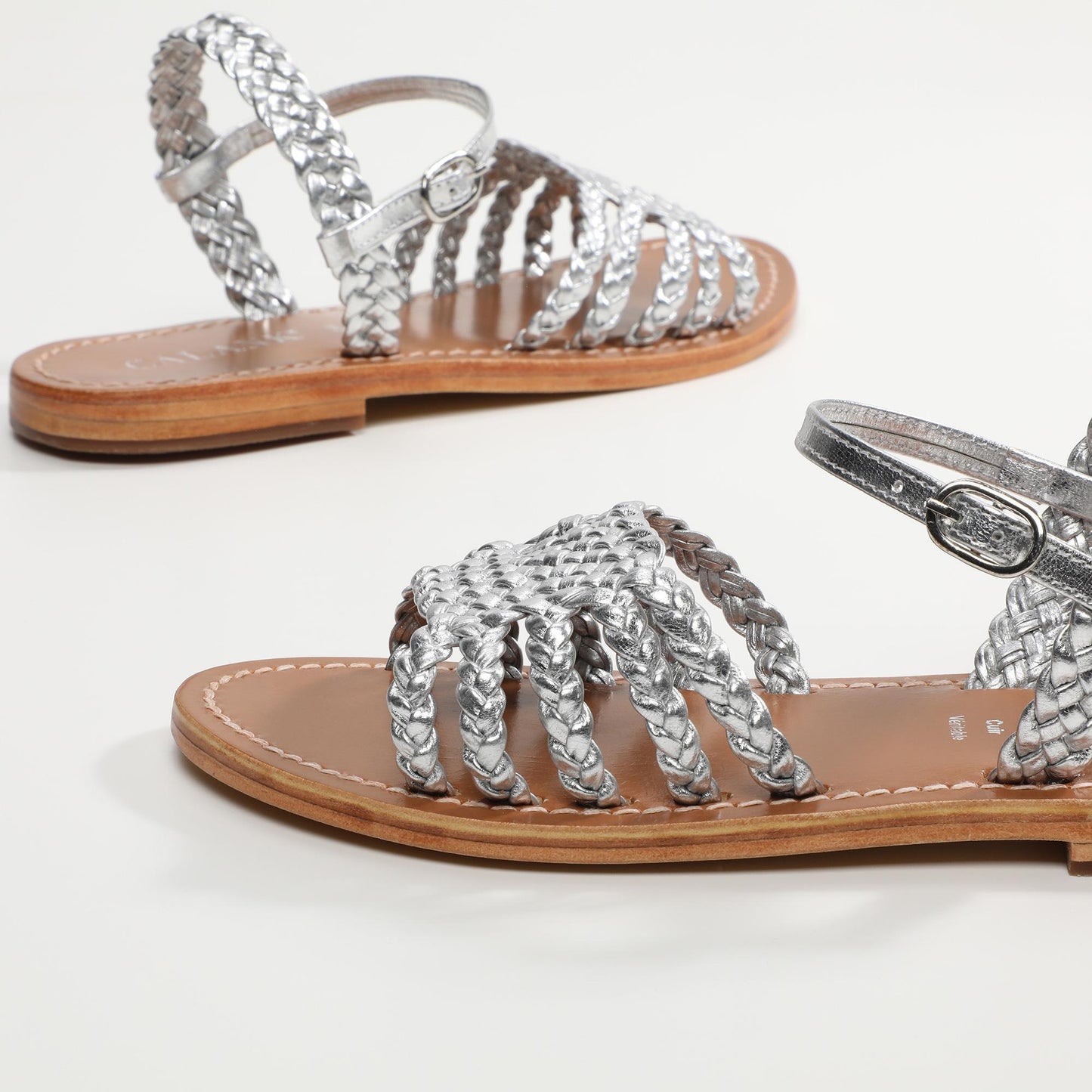 GORDAFAFARID sandales en cuir silver