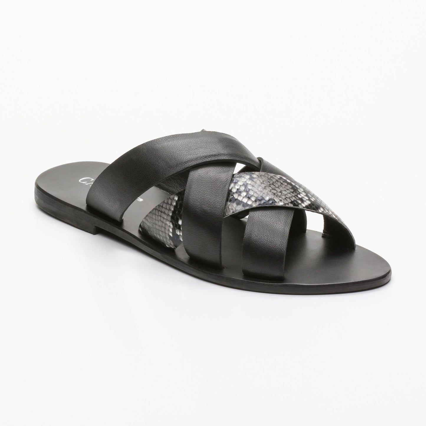 GOSTA sandales en cuir black snake