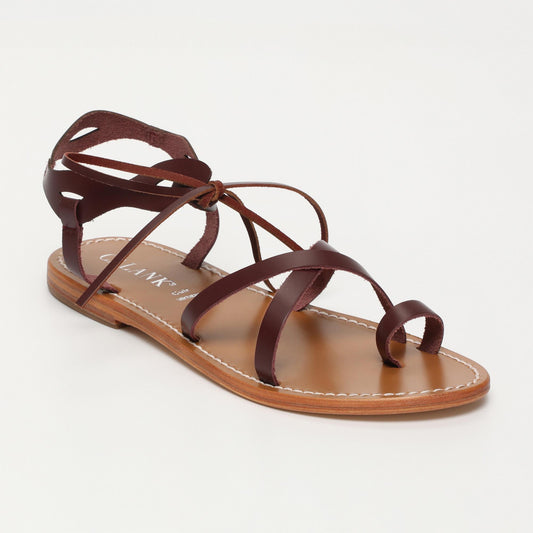 GOYENA sandales en cuir burgundy