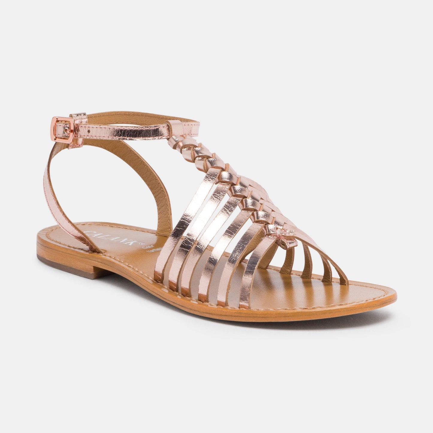 GUARATIBA sandales en cuir pink gold