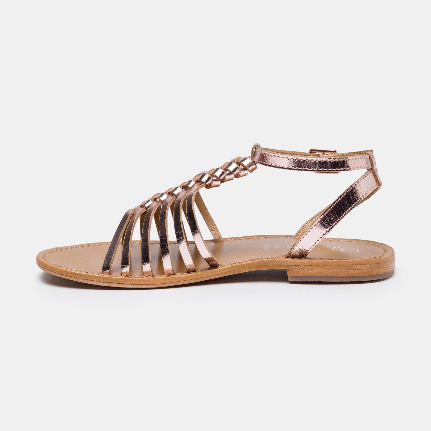 GUARATIBA sandales en cuir pink gold