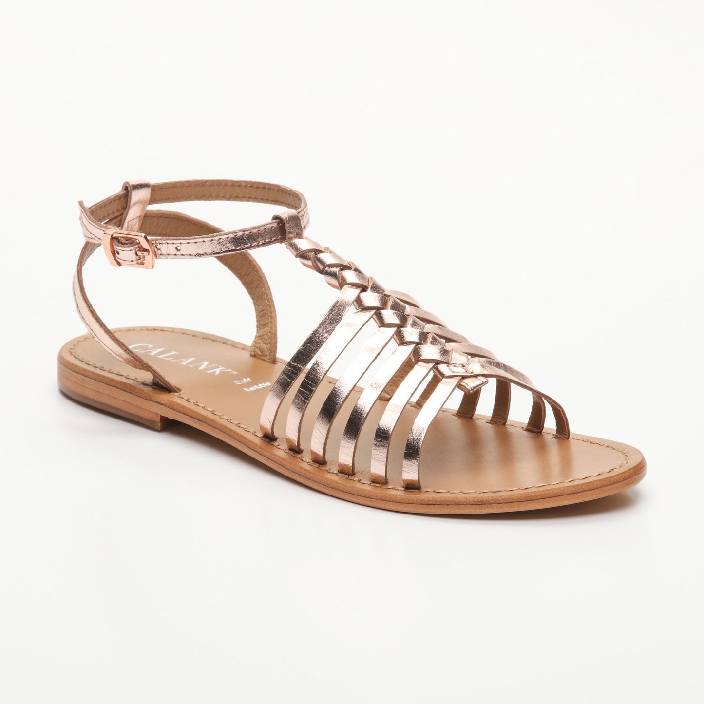 GUARATIBA sandales en cuir pink gold