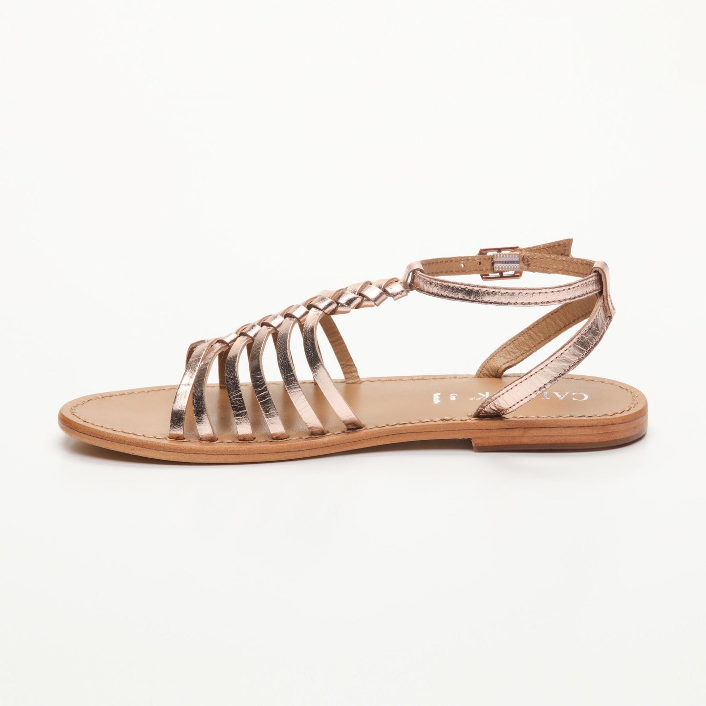GUARATIBA sandales en cuir pink gold