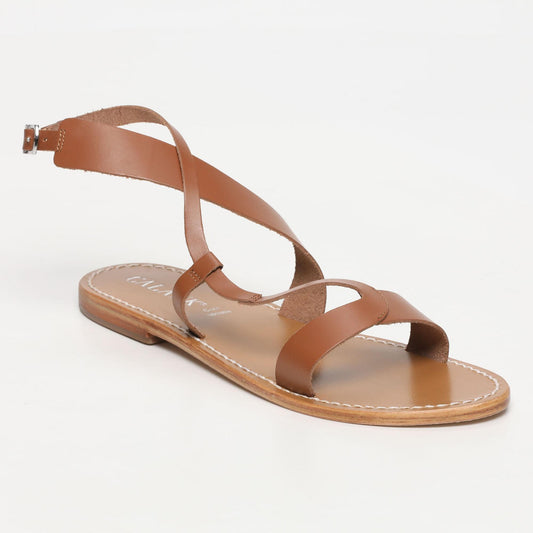 HERRADURA sandales en cuir camel