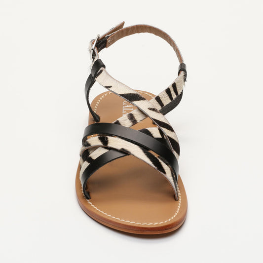 HESTER sandales en cuir zebra black
