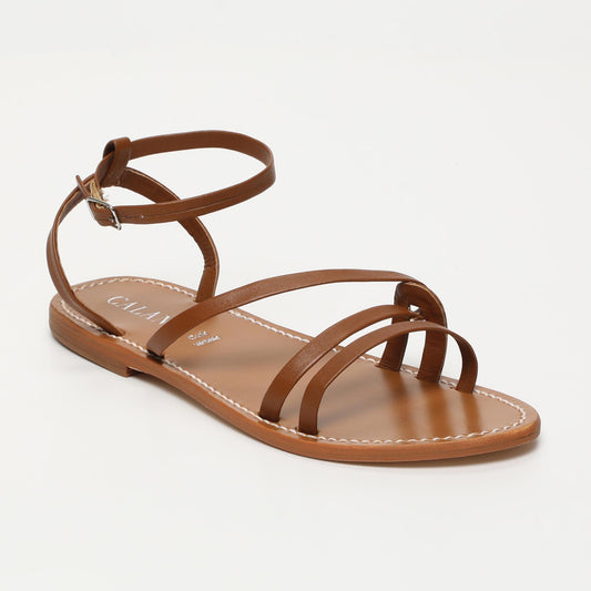 Hailey sandales en cuir camel