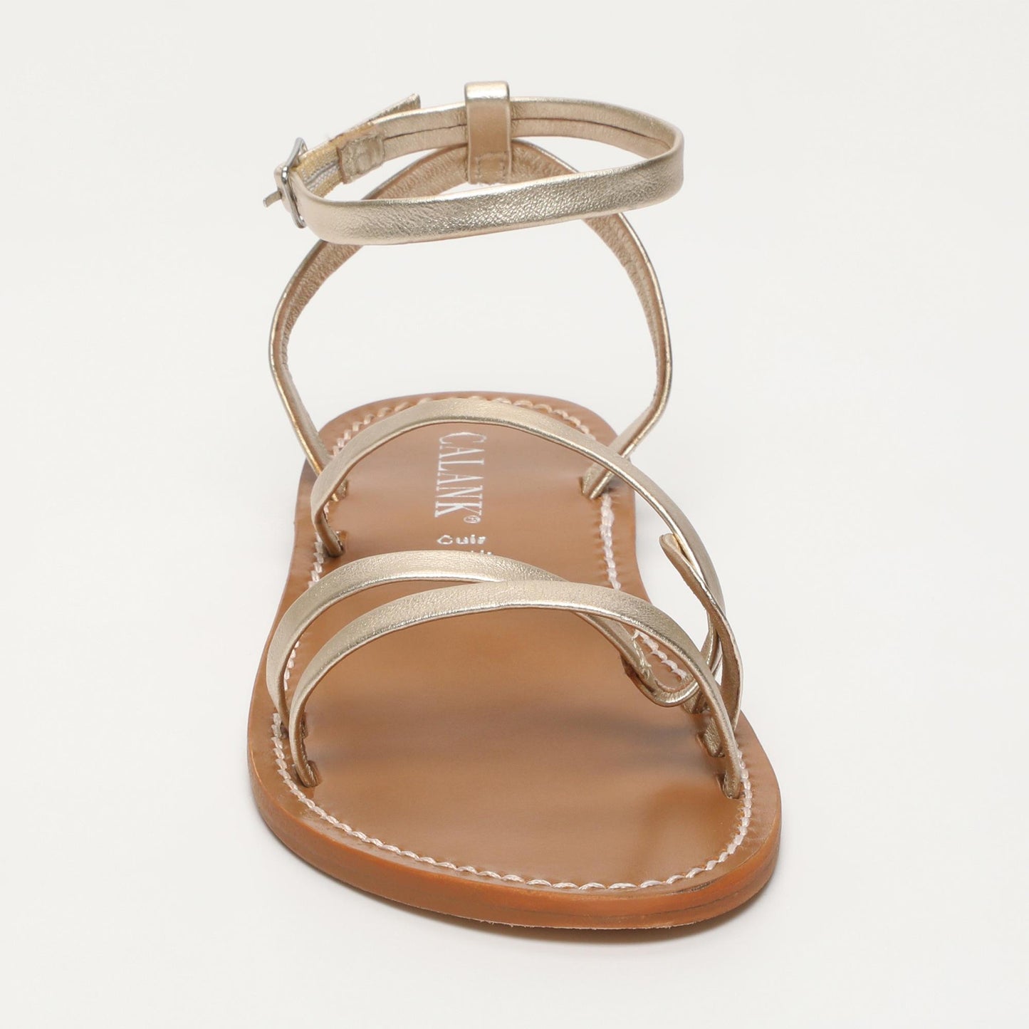 Hailey sandales en cuir platinium