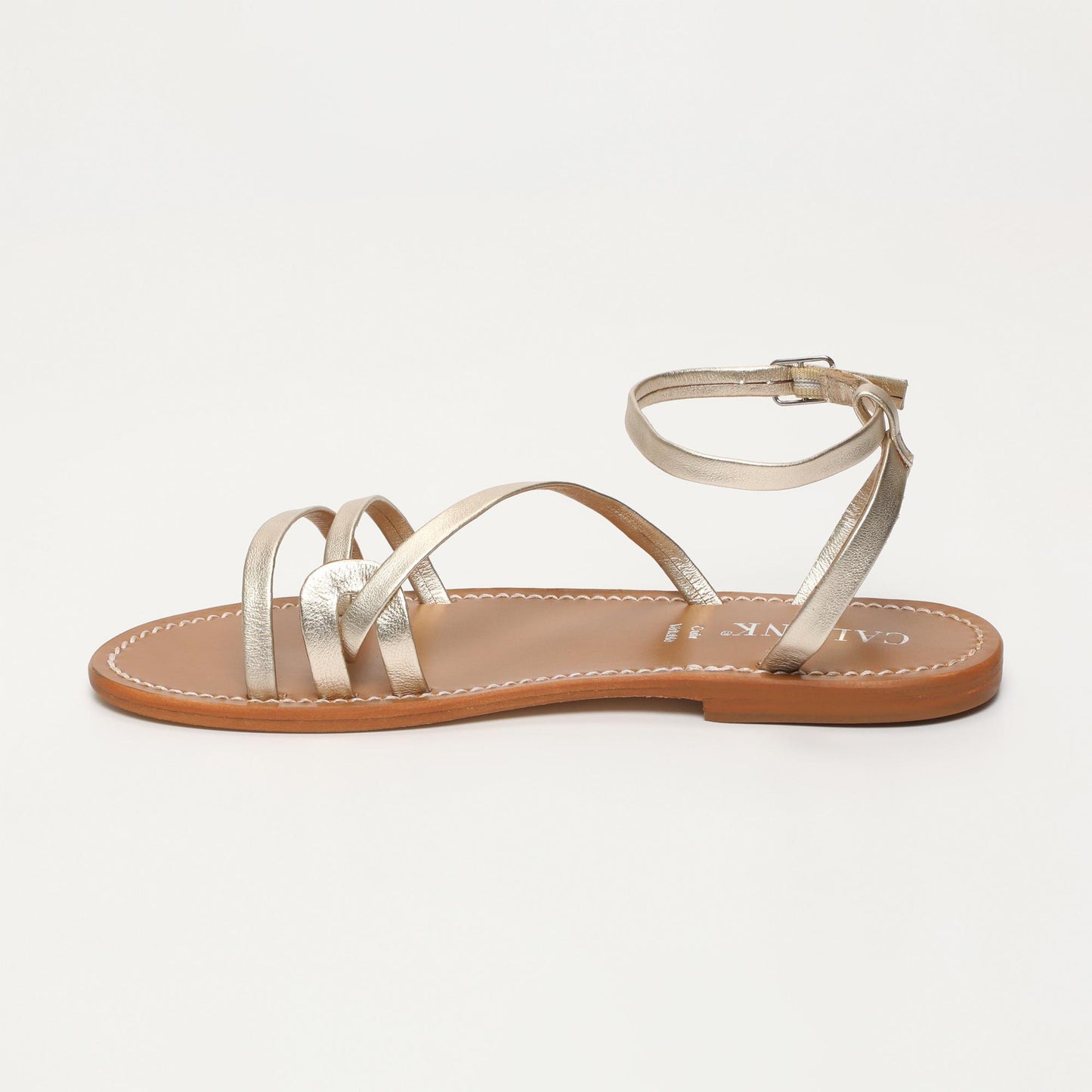 Hailey sandales en cuir platinium