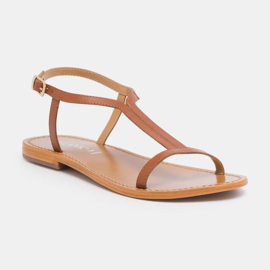 INHAUMA sandales en cuir camel