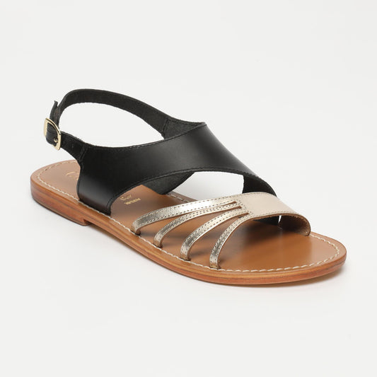 IPIRANGA sandales en cuir black gold