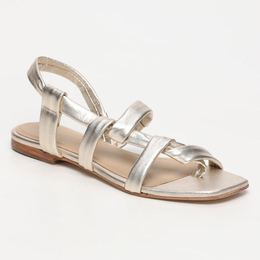 JARPA sandales en cuir platinium