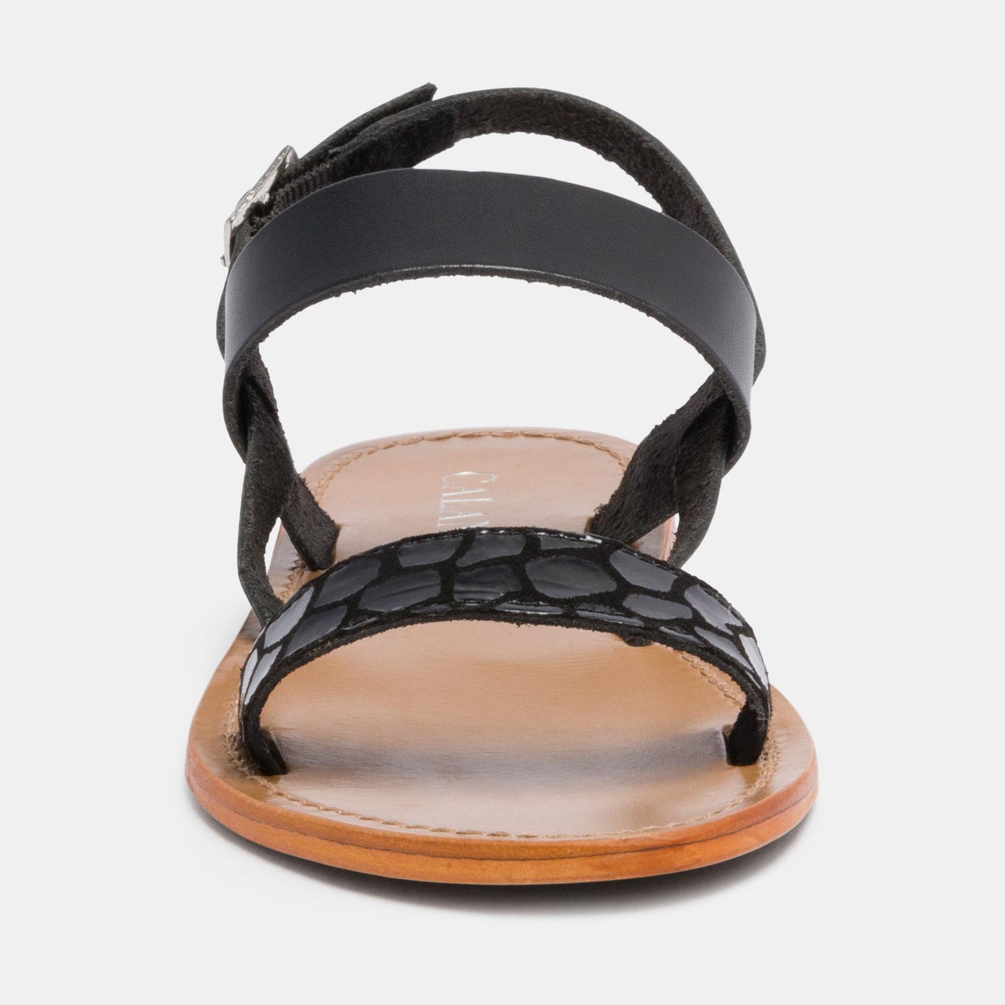 KENDALL sandales en cuir black alligator