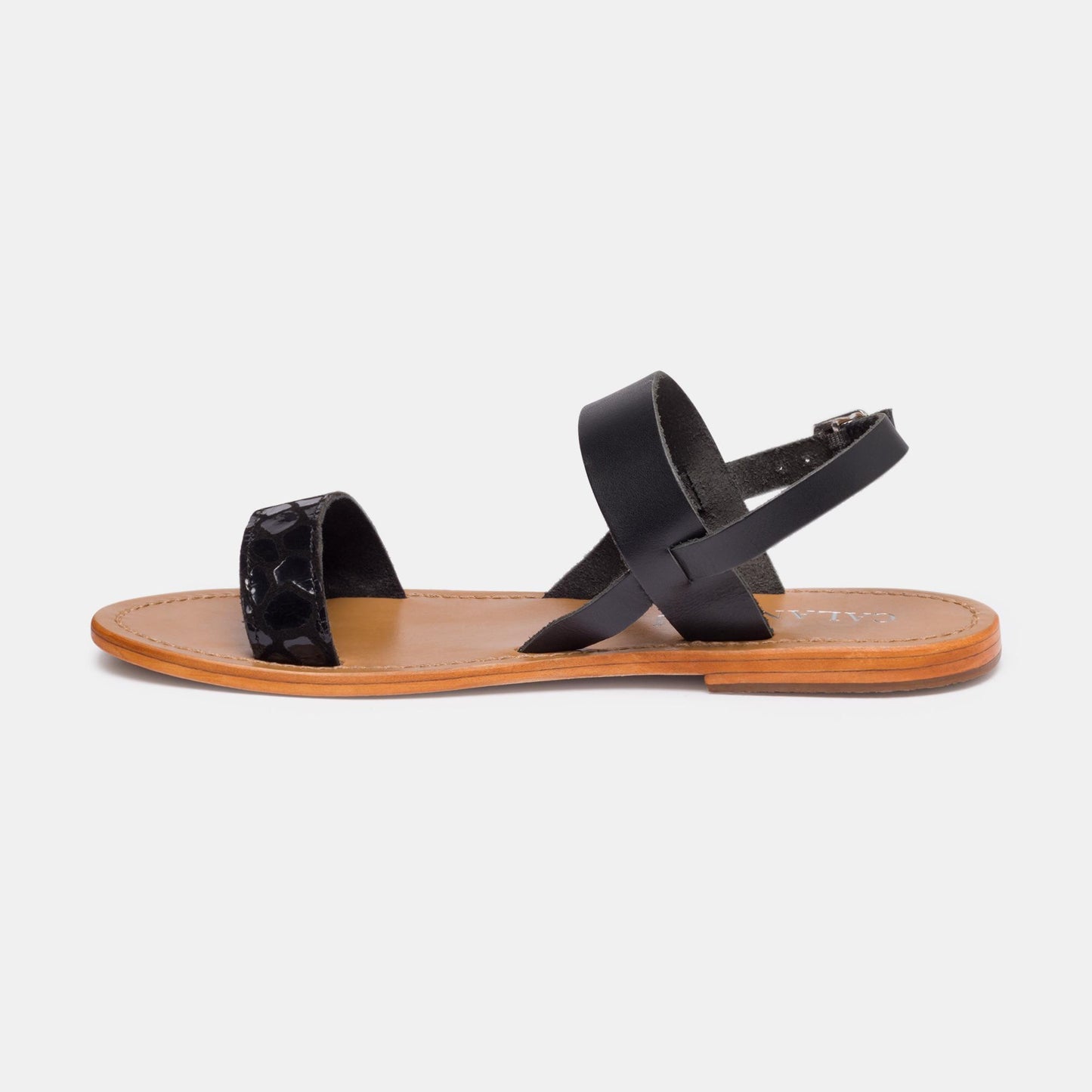 KENDALL sandales en cuir black alligator