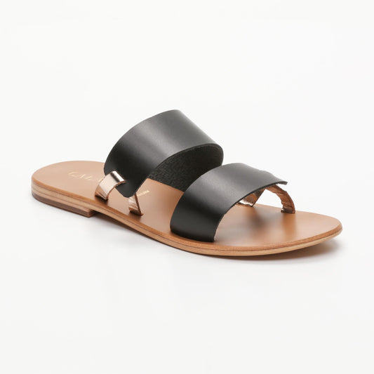 LAIUS sandales en cuir black gold
