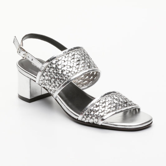 LOREA sandales en cuir silver