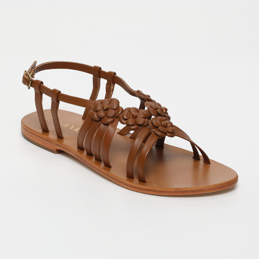 Leilani sandales en cuir camel