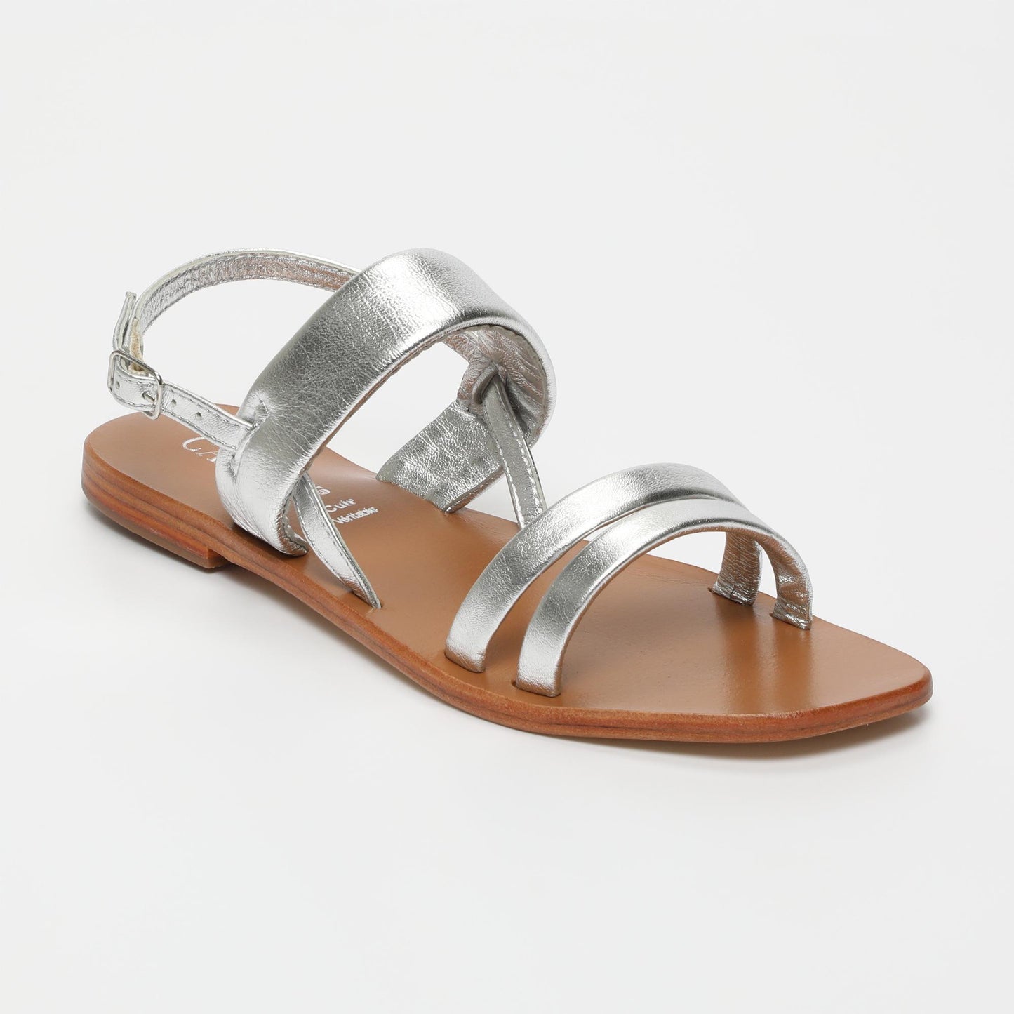 MADE sandales en cuir silver