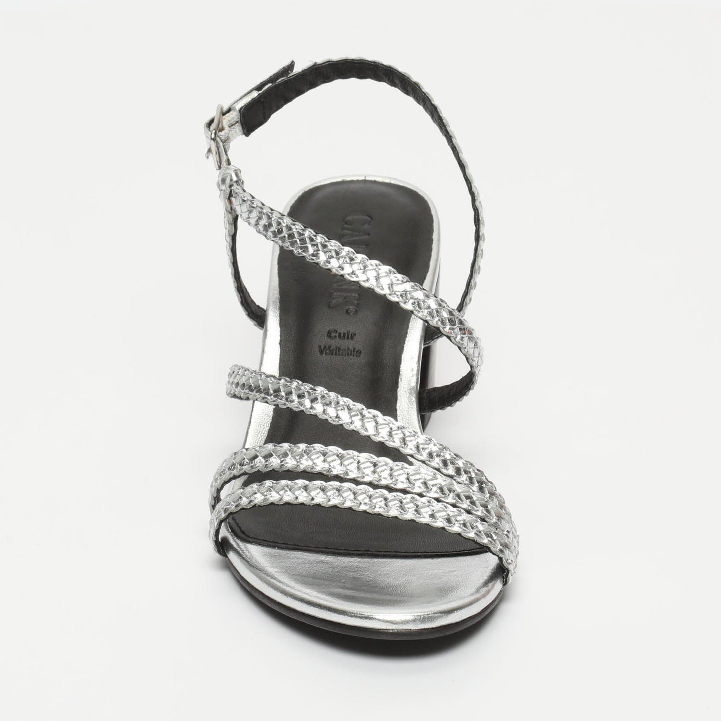MAHALA sandales en cuir silver